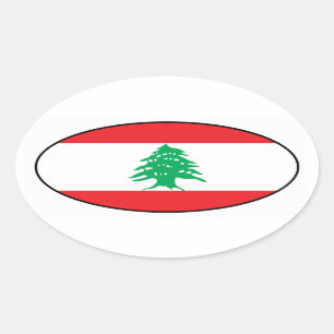 Lebanon Flag Oval Sticker