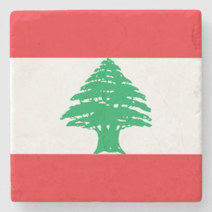 Lebanon Flag Stone Coaster