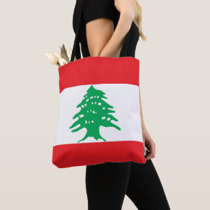 Lebanon flag tote bag