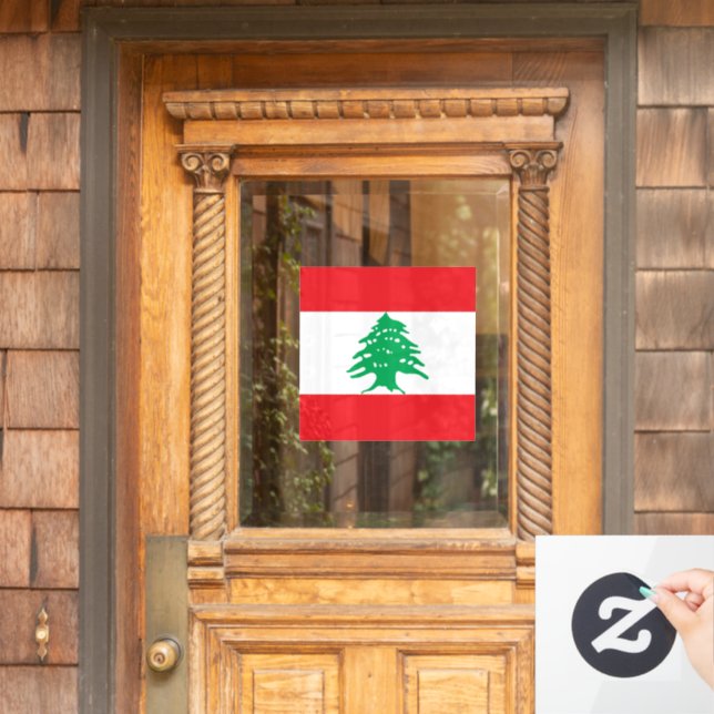Lebanon flag window cling (Home Door)