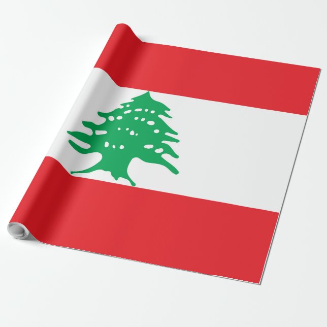 Lebanon flag wrapping paper (Unrolled)