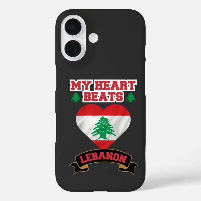 Lebanon Heart Flag Love Pride Support Freedom Case-Mate iPhone Case (Back)