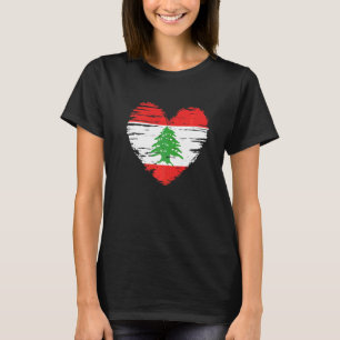 Lebanon Heart Lebanese Flag Lebanese Pride T-Shirt