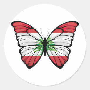 Lebanon Hypolimnas Butterfly Classic Round Sticker