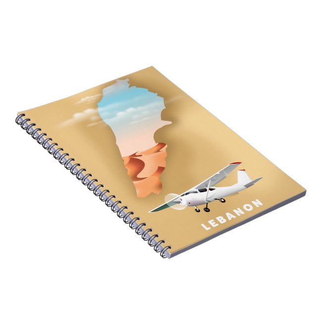 Lebanon illustrated map travel poster notebook (Right Side)