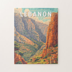 Lebanon Illustration Travel Art Vintage Jigsaw Puzzle