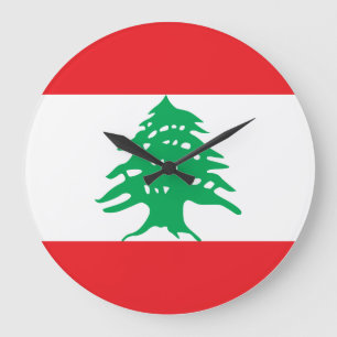 Lebanon (Lebanese) Flag Large Clock