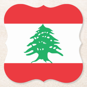 Lebanon (Lebanese) Flag Paper Coaster