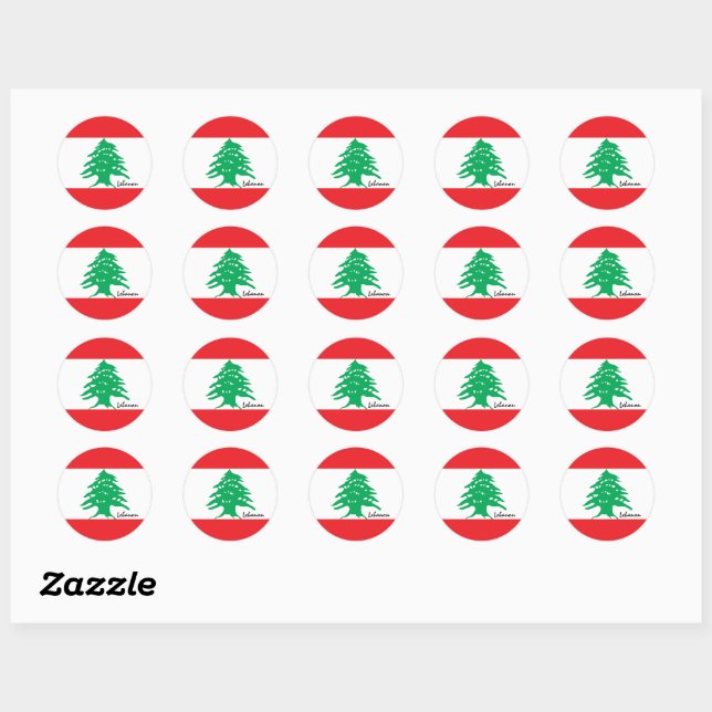 Lebanon & Lebanese flag patriots, holiday / sports Classic Round Sticker (Sheet)