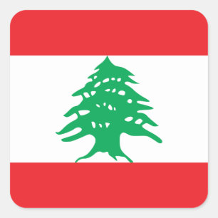 Lebanon (Lebanese) Flag Square Sticker