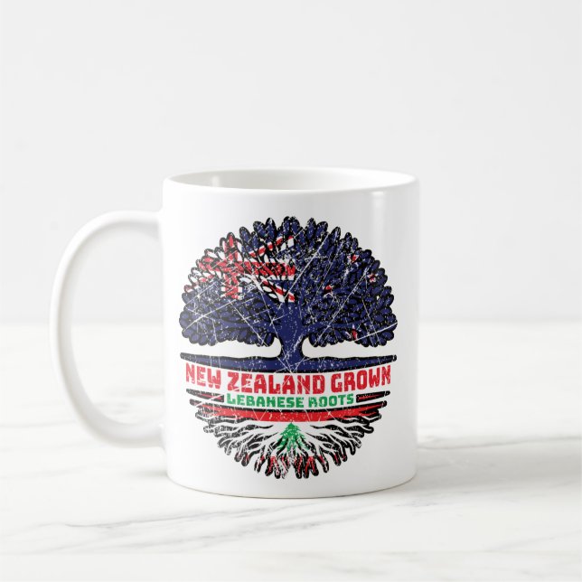 Lebanon Lebanese New Zealander New Zealand Tree Coffee Mug (Left)