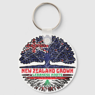 Lebanon Lebanese New Zealander New Zealand Tree Keychain