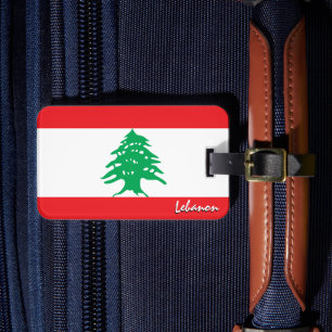 Lebanon Luggage Tags, patriotic Lebanese Flag Tag
