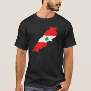 Lebanon Map Country Flag Retro Pride Soccer T Shir T-Shirt