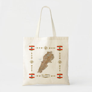 Lebanon Map + Flags Bag