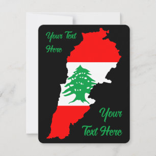 Lebanon Map with Flag