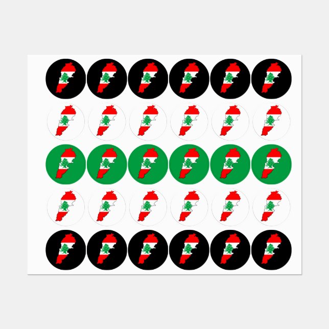 Lebanon Map with Flag (Sheet)