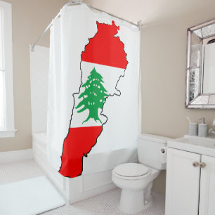 Lebanon Map with Flag