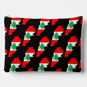 Lebanon Map with Flag Accessory Pouch