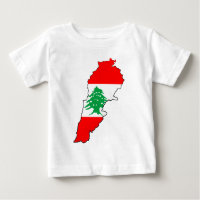 Lebanon Map with Flag
