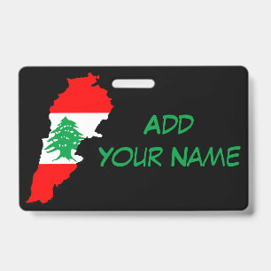 Lebanon Map with Flag Badge