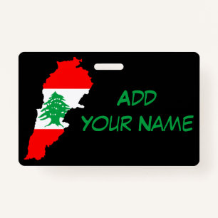 Lebanon Map with Flag Badge