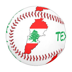 Lebanon Map with Flag Baseball