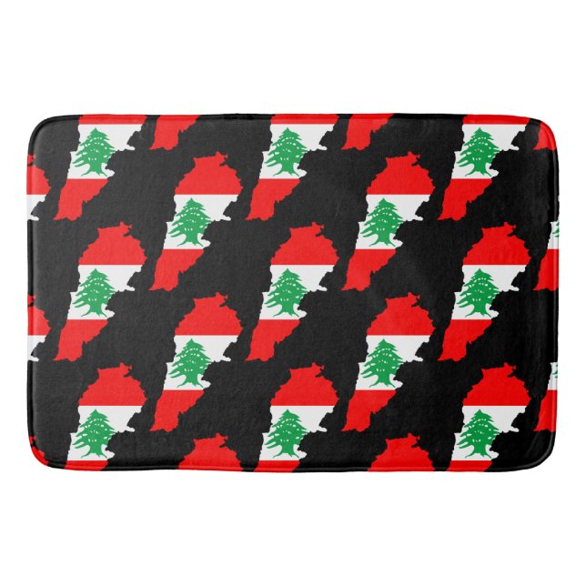 Lebanon Map with Flag Bath Mat (Front)