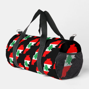 Lebanon Map with Flag Duffle Bag