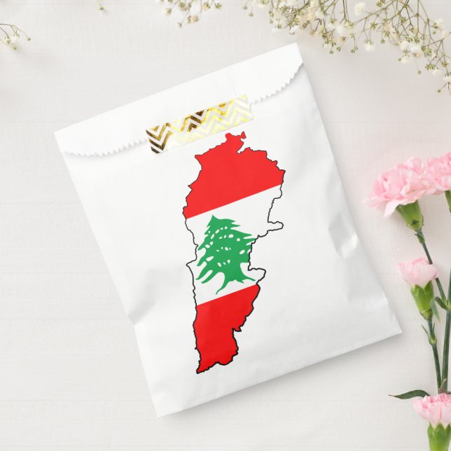 Lebanon Map with Flag Favour Bag (Sealed)