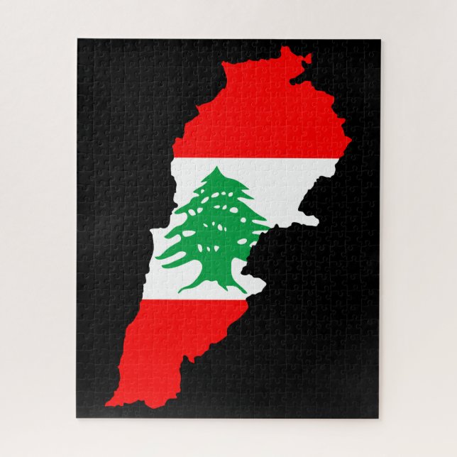 Lebanon Map with Flag Jigsaw Puzzle (Vertical)