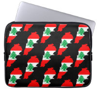Lebanon Map with Flag