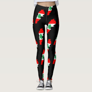 Lebanon Map with Flag Leggings