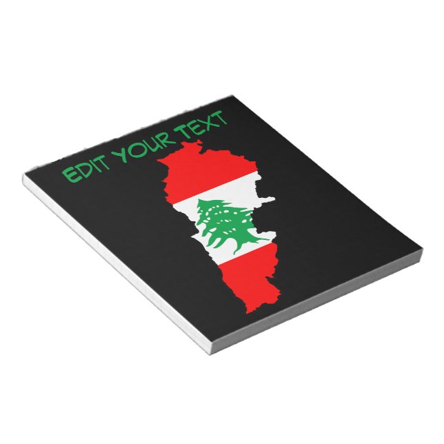 Lebanon Map with Flag Notepad (Angled)