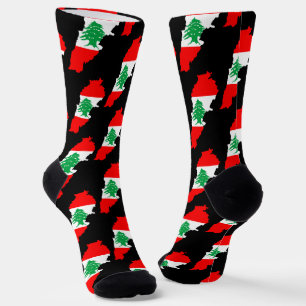 Lebanon Map with Flag Socks