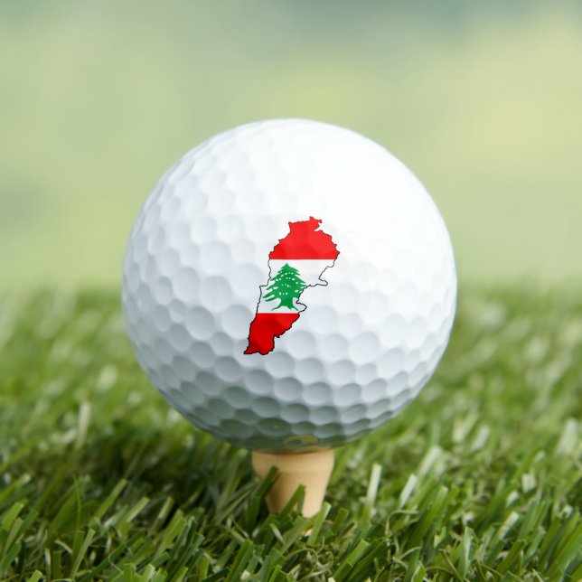 Lebanon Map with Flag Stone Magnet Golf Balls (Insitu Tee)