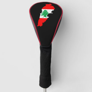 Lebanon Map with Flag Stone Magnet Golf Head Cover