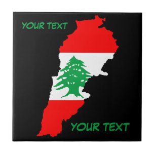 Lebanon Map with Flag Tile