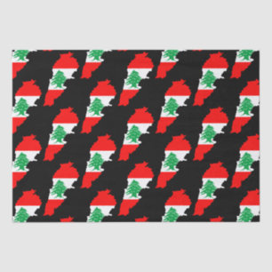 Lebanon Map with Flag Tissue Paper