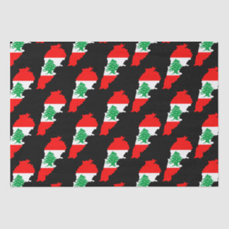 Lebanon Map with Flag Tissue Paper