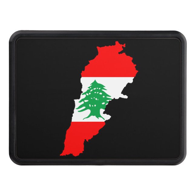 Lebanon Map with Flag Trailer Hitch Cover (Front)