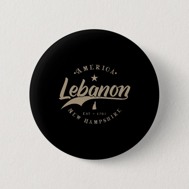 Lebanon New Hampshire  2 Inch Round Button (Front)