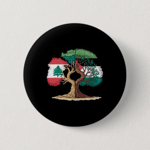 Lebanon Palestine Flag Lebanese Palestinian United 2 Inch Round Button