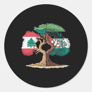 Lebanon Palestine Flag Lebanese Palestinian United Classic Round Sticker