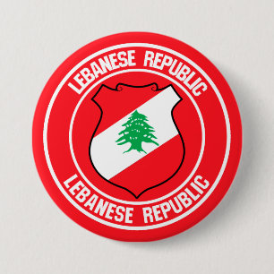 Lebanon Round Emblem 3 Inch Round Button
