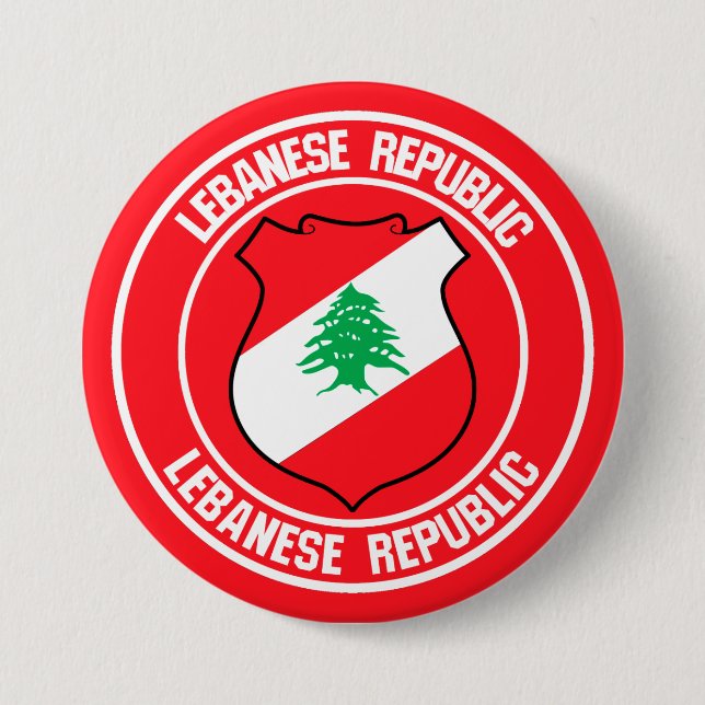 Lebanon Round Emblem 3 Inch Round Button (Front)