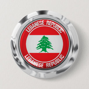 Lebanon Round Emblem 3 Inch Round Button