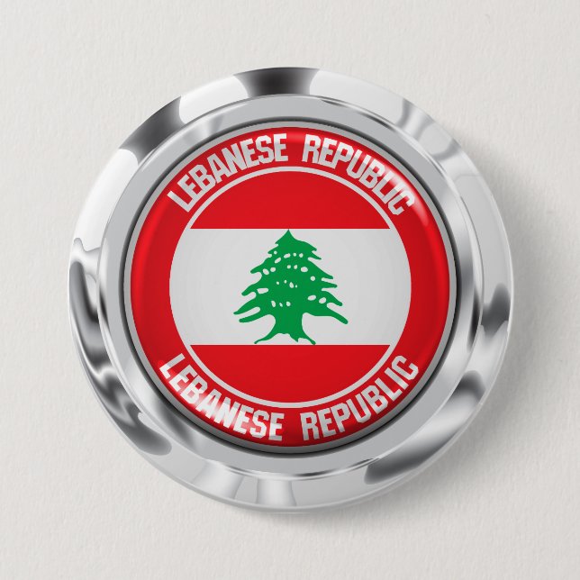 Lebanon Round Emblem 3 Inch Round Button (Front)