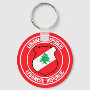 Lebanon Round Emblem Keychain