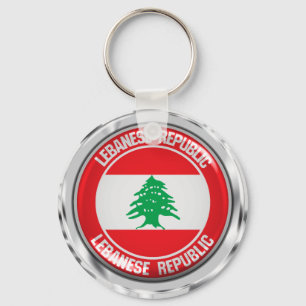 Lebanon Round Emblem Keychain